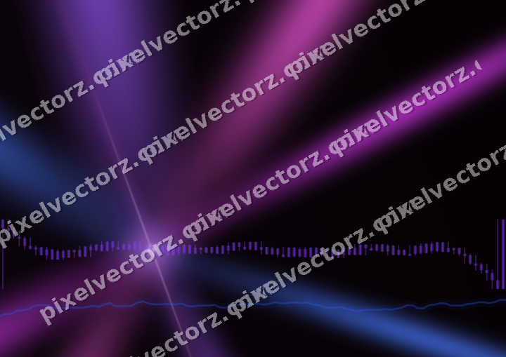 Glowing neon chart background in purple and blue