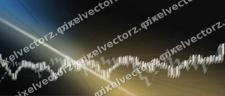 Glowing neon chart background in blue and amber