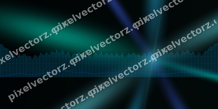 Glowing neon chart background in cyan and teal