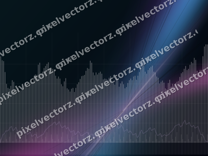 Glowing neon chart background in magenta and purple