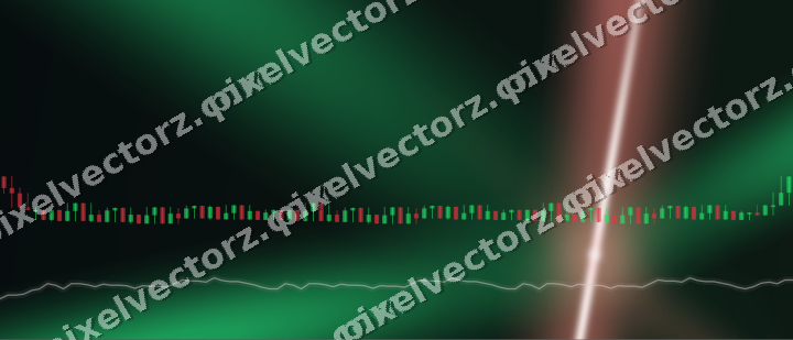Glowing neon chart background in red and green
