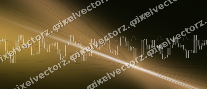Glowing neon chart background in amber and orange