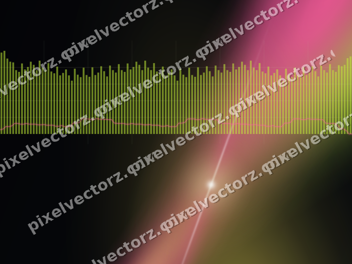 Glowing neon chart background in lime and amber