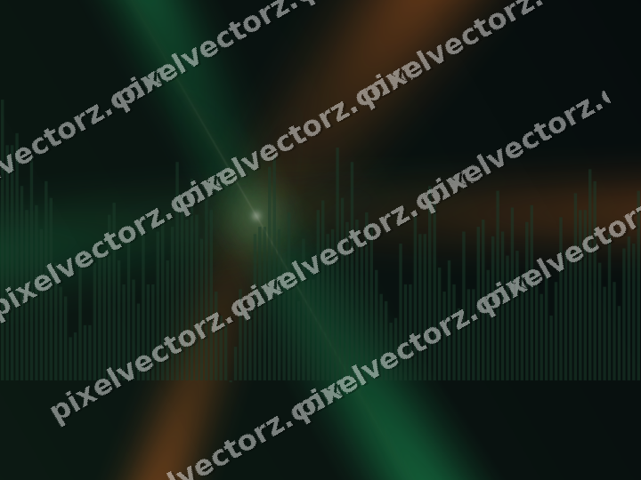 Glowing neon chart background in green and orange