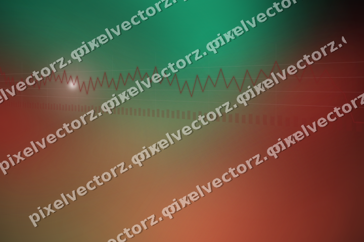 Glowing neon chart background in red and green