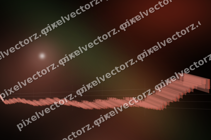 Glowing neon chart background in red and orange