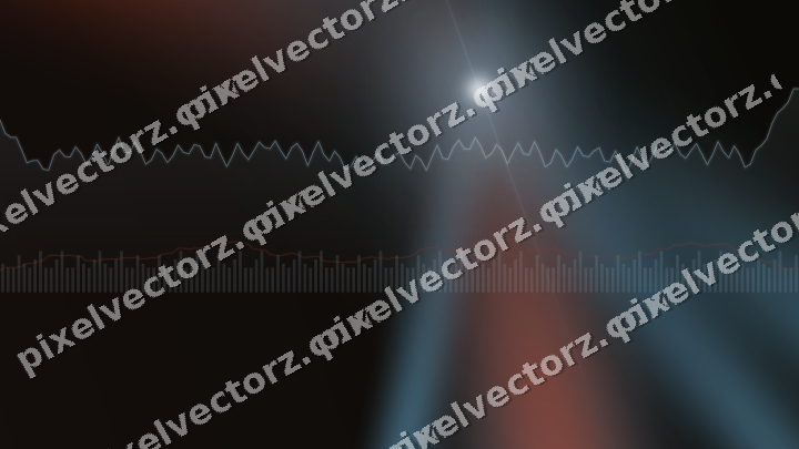 Glowing neon chart background in cyan and red