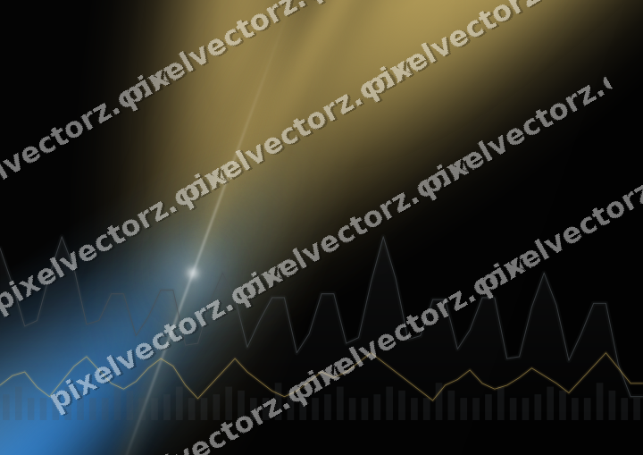 Glowing neon chart background in blue and amber