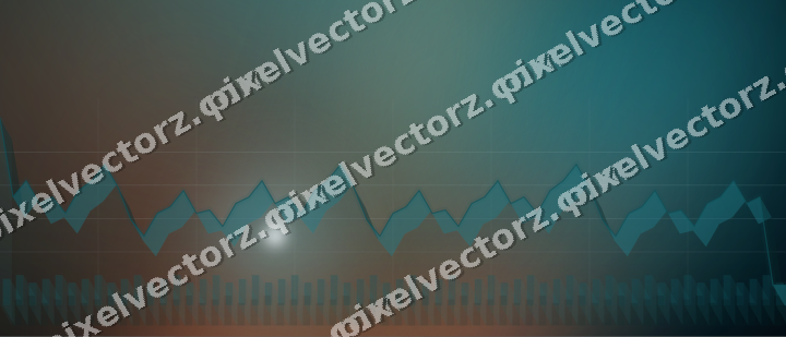 Glowing neon chart background in teal and orange