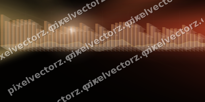 Glowing neon chart background in orange and amber