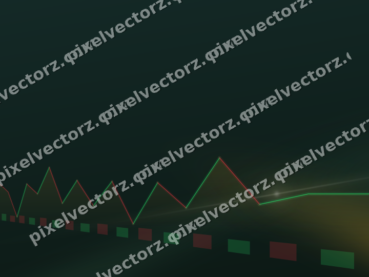 Glowing neon chart background in amber and dark green