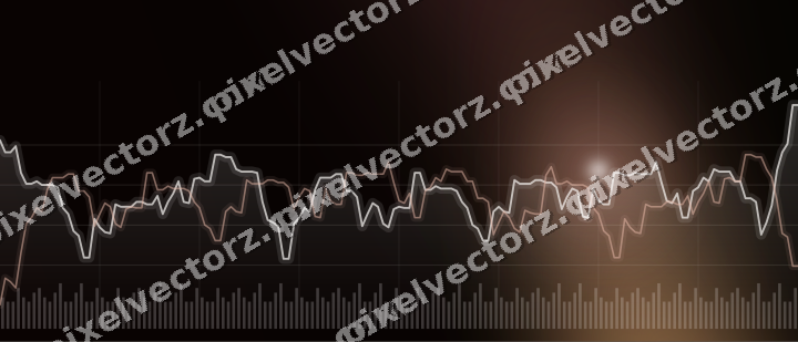 Glowing neon chart background in red and orange