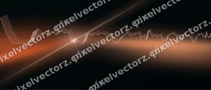 Glowing neon chart background in orange and teal