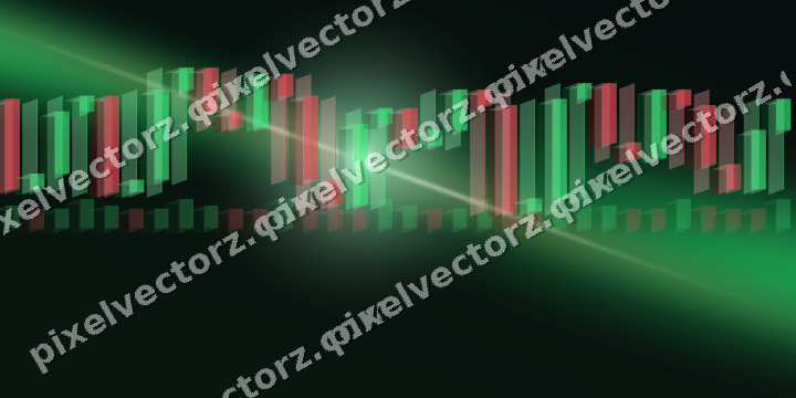 Glowing neon chart background in green and amber