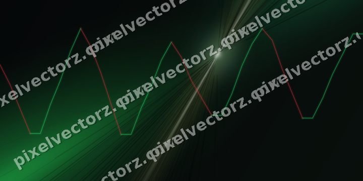 Glowing neon chart background in green and amber