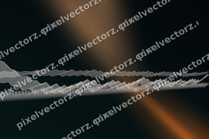 Glowing neon chart background in orange and teal