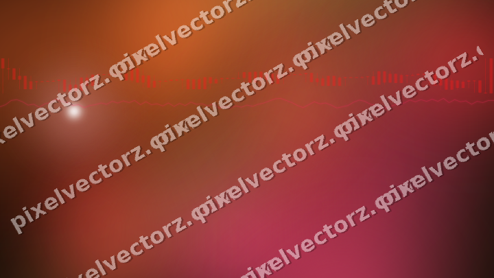 Glowing neon chart background in red and orange