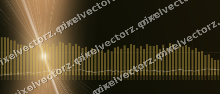 Glowing neon chart background in amber and orange