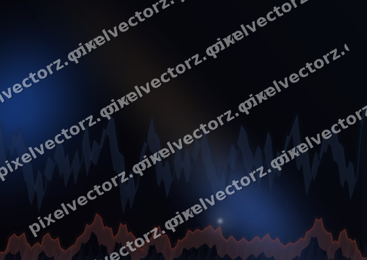 Glowing neon chart background in blue and red