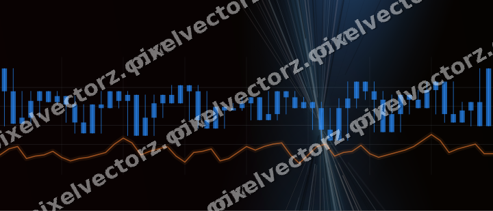 Glowing neon chart background in blue and red