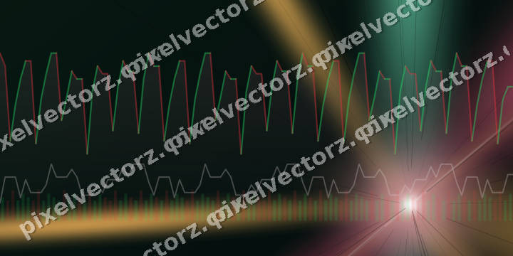 Glowing neon chart background in pink and amber
