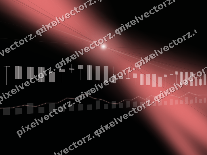 Glowing neon chart background in red and green