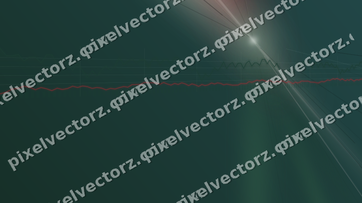 Glowing neon chart background in dark green and red
