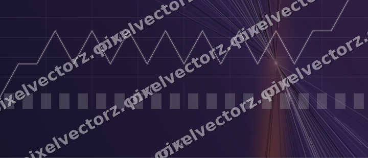 Glowing neon chart background in orange and blue