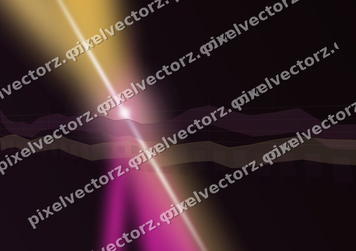 Glowing neon chart background in magenta and amber