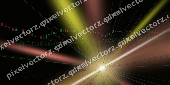 Glowing neon chart background in yellow and red