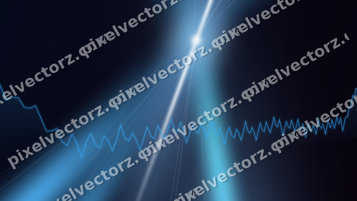 Glowing neon chart background in cyan and blue