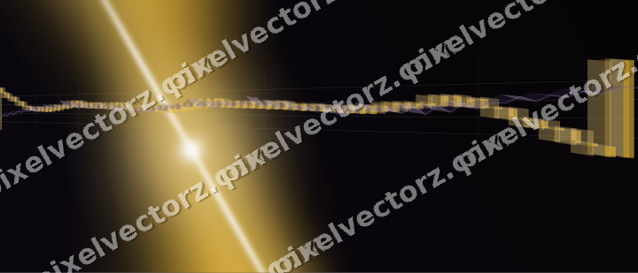 Glowing neon chart background in amber and purple