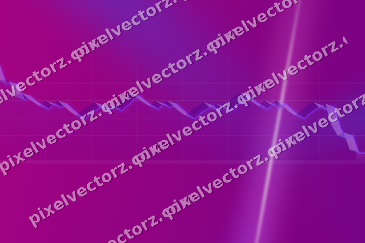 Glowing neon chart background in purple and blue