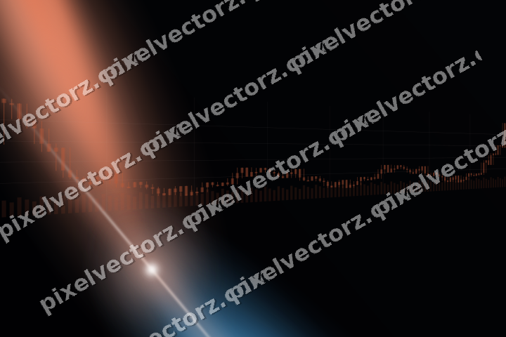 Glowing neon chart background in orange and cyan