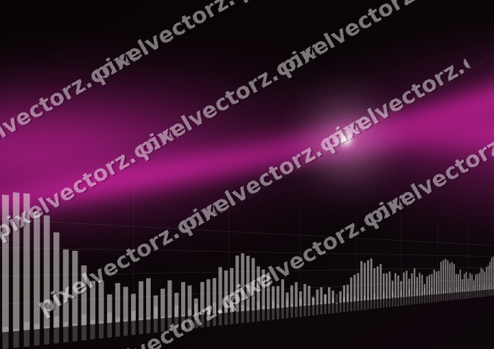 Glowing neon chart background in magenta and lime