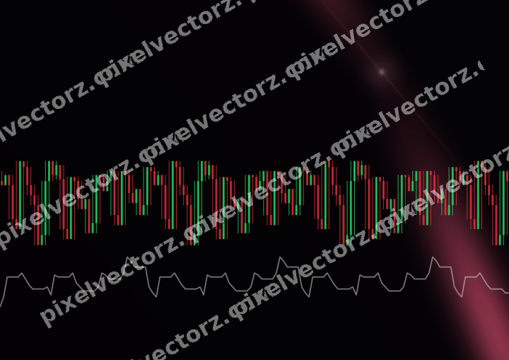 Glowing neon chart background in pink and amber