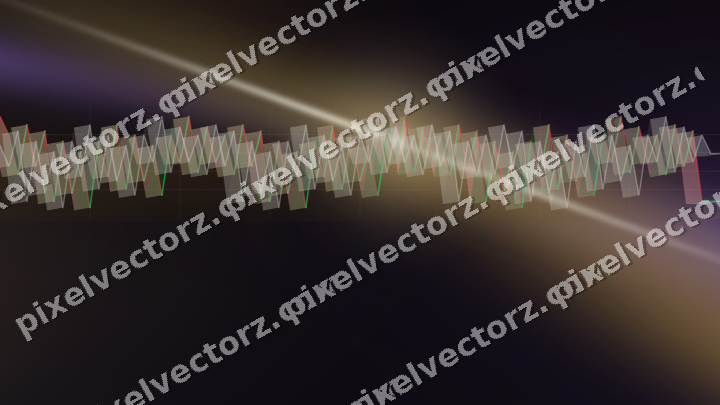 Glowing neon chart background in amber and purple