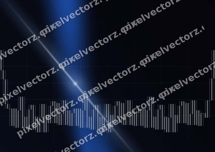 Glowing neon chart background in blue