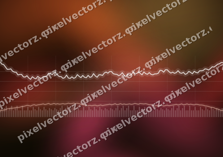 Glowing neon chart background in red and orange