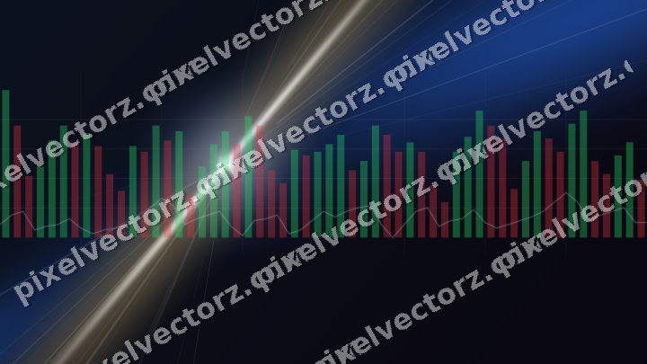 Glowing neon chart background in blue and amber