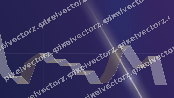 Glowing neon chart background in dark blue and amber