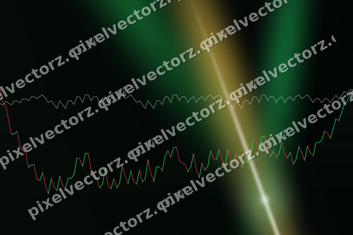 Glowing neon chart background in green and amber