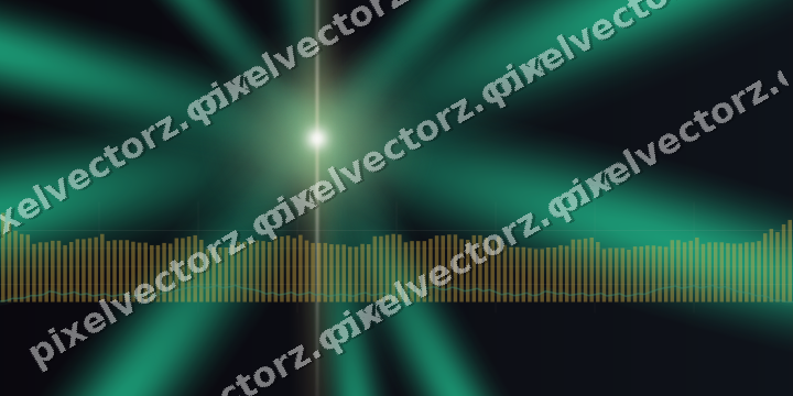 Glowing neon chart background in amber and green