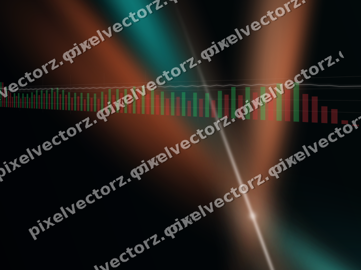 Glowing neon chart background in orange and teal