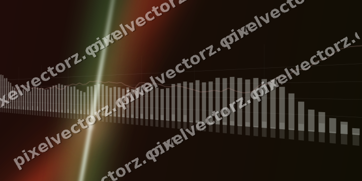 Glowing neon chart background in red and orange