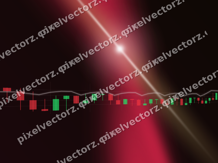 Glowing neon chart background in pink and red