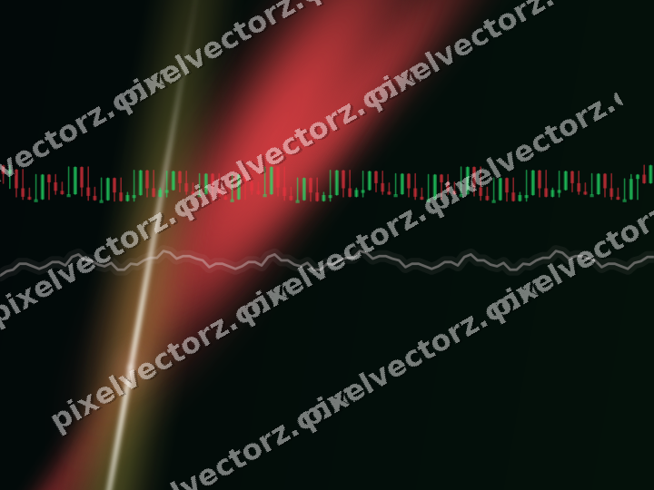 Glowing neon chart background in red and orange