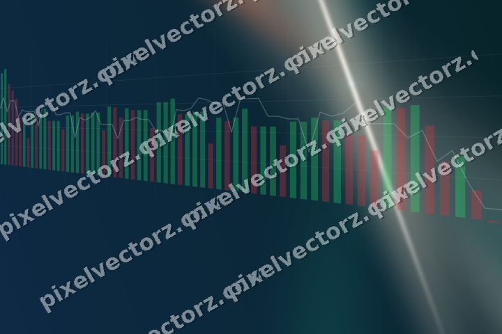 Glowing neon chart background in dark teal and orange