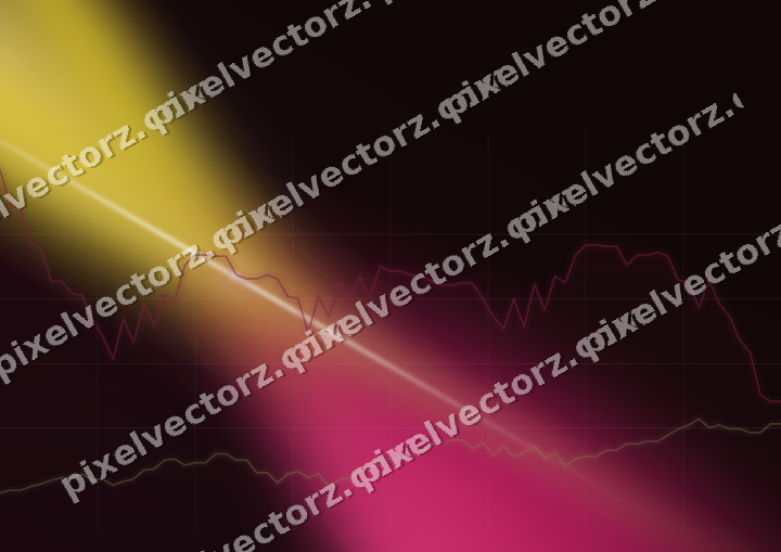 Glowing neon chart background in pink and yellow