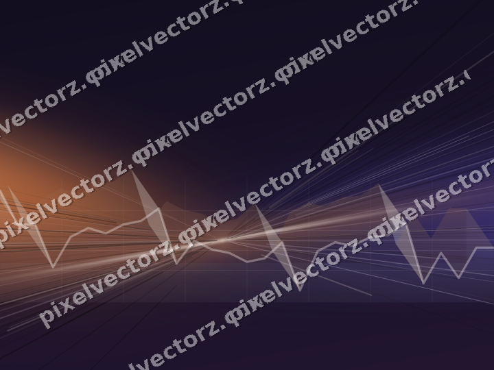 Glowing neon chart background in orange and blue